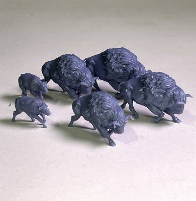 Stampeding North American Bison herd (6)